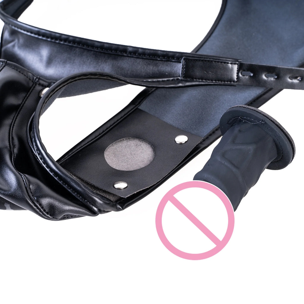 Ultra Men Sexy Leather Bondage Gear Sex Toys Kits of Male Silicone Anal Plug Harness Panties Erotic Costumes Exotic Accessories