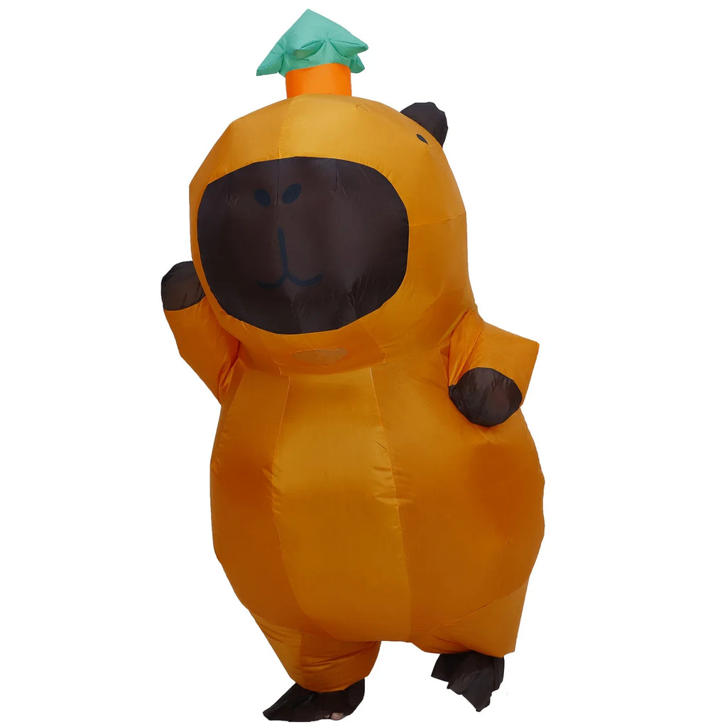 Cartoon Capibara Costume Inflatable for Adult Fancy Halloween Cosplay Party Dress Performance Inflated Garment Air Blow Suit
