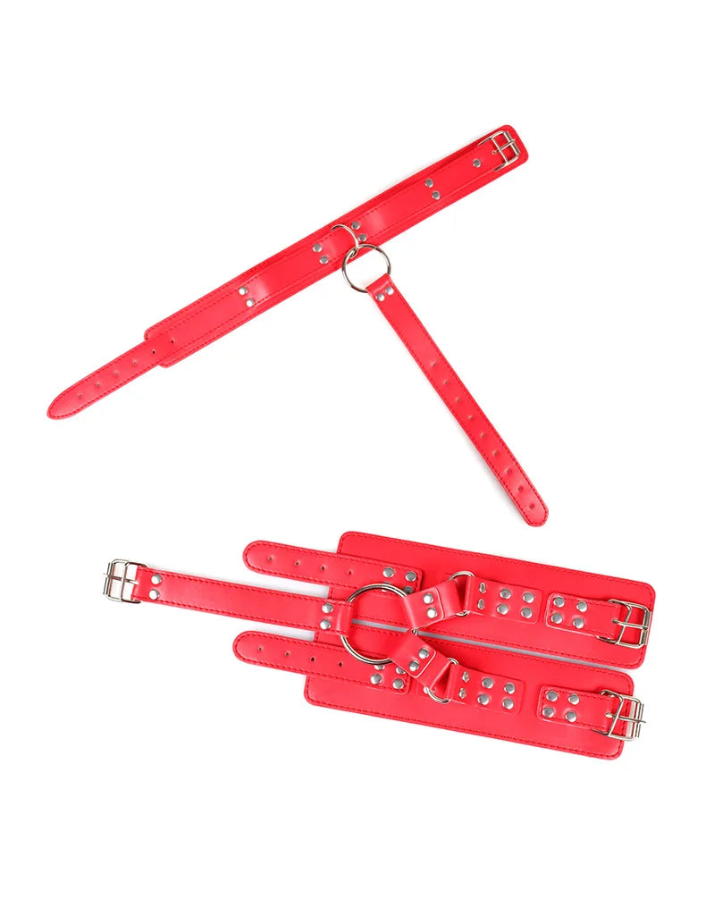 Kinky BDSM Bondage Neck To Wrist Restraints Erotic Collar Handcuffs Bondage Kit Slave Role Play Fetish Sex Toys For Couples