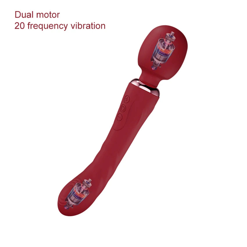 Powerful Dildos Vibrator Dual Motor Silicone Large Size Wand G-Spot Massager Sex Toy For Couple Clitoris Stimulator for Adults