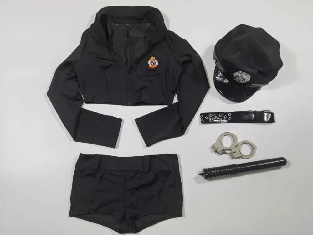 HOT Sexy Lingerie Cosplay Erotic Seduction Police Costume Set Sexy Cop Costumes For Women Role-playing Games Uniform Suit