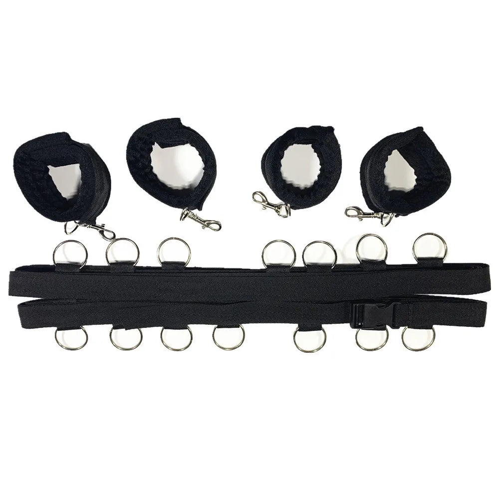 Bed BDSM Bondage Adult Erotic Sex Toys for Women Couples Games Nylon Handcuffs Ankle Cuffs Under Sextoys Sexual Accessories 18+