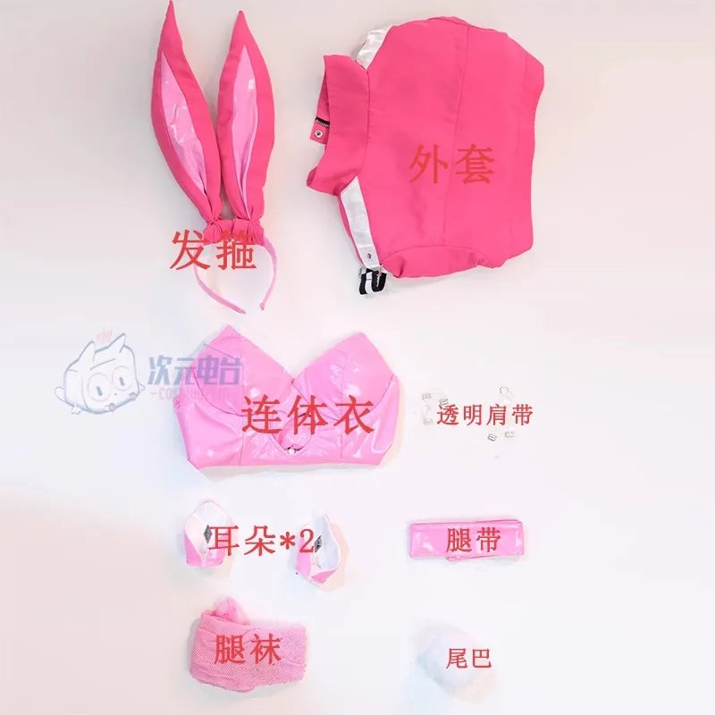 Game NIKKE The Goddess of Victory Cosplay Costumes Alice Doujin Bunny Girl Leather Uniform Suit Jumpsuit Jacket Wig Ears Tail