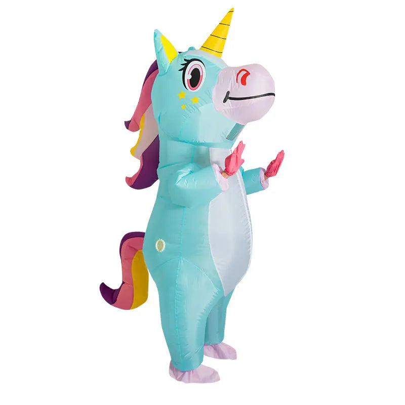 anime Inflatable Unicorn Costume Pink Full Body Unicorn Cosplay Costumes with Blower Funny Party Halloween Costume for Adult