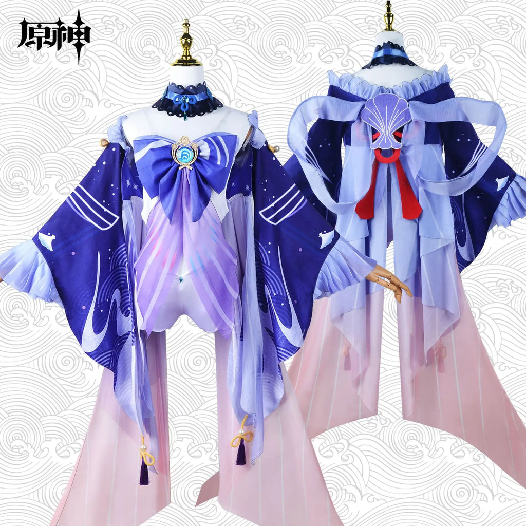 Sangonomiya Kokomi Cosplay Costume Pearl of Wisdom Kokomi Outfit Dress Wig Full Set Comic Con