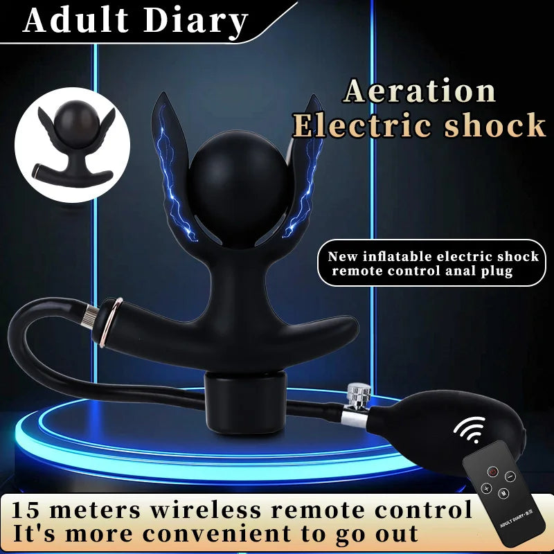 Inflatable Anal Plug Insertion Electric Anus G Spot Expansion Stimulator Vaginal Prostate Massager Orgasm Dildo Pump Sex Toys