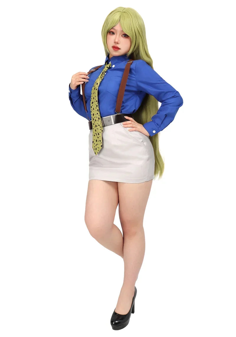 WENAM-Costume Cosplay Nanami Kento pour Femme, Chemise, Jupe Slim Fit, Lunettes à Bretelles, Costume JJK