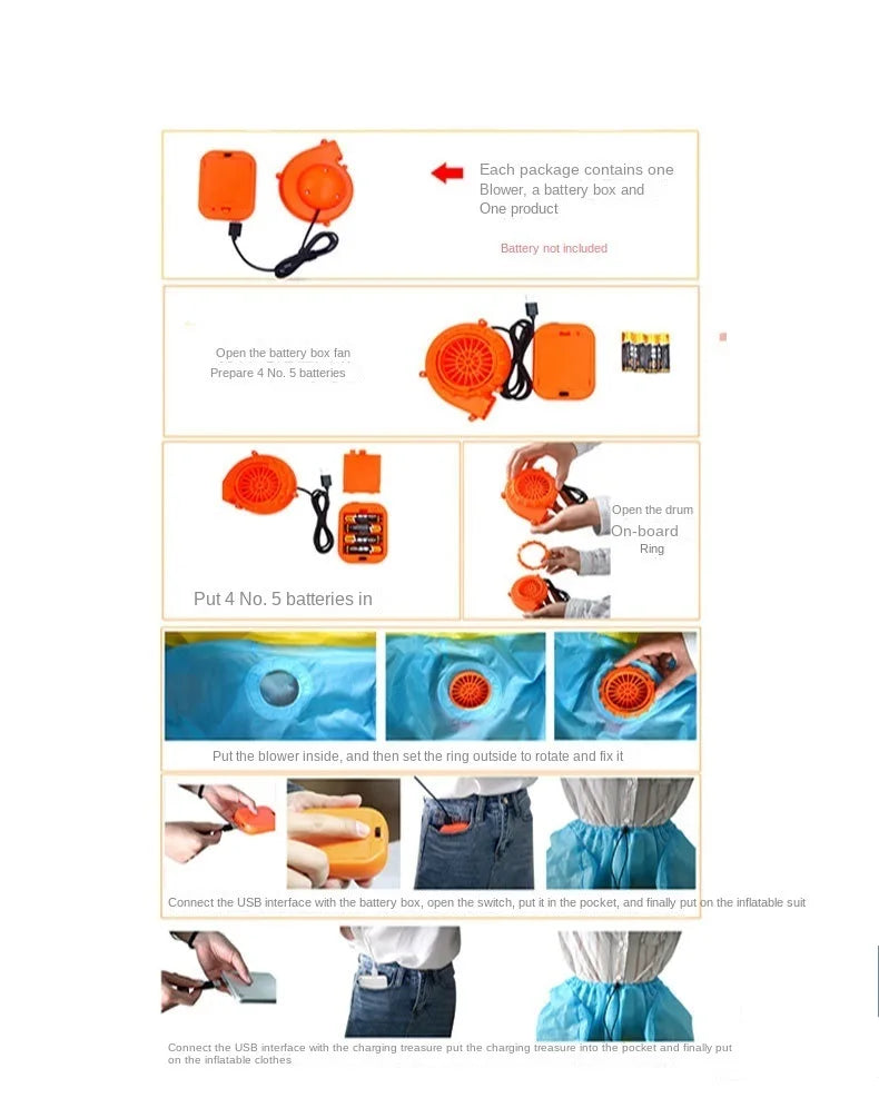 Polar Bear Inflatable Costume New Christmas Holiday Party Performance Atmosphere Props Cartoon Clothes for All Ages