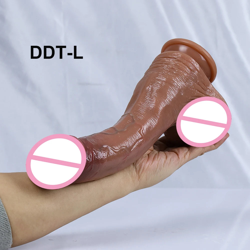 Huge Realistic Dildos for Women Real Skin Testicles Dildo Anal Vaginal Stimulation Strapon Big Glans Penis Sex Toys for Woman