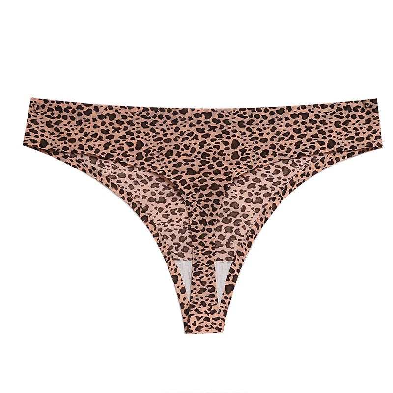 TrowBridge 6PCS/Set Women's Panties Fashion Leopard Thongs Woman Seamless Underwear Sexy Lingerie Soft Cozy G-Strings Hot T-Back