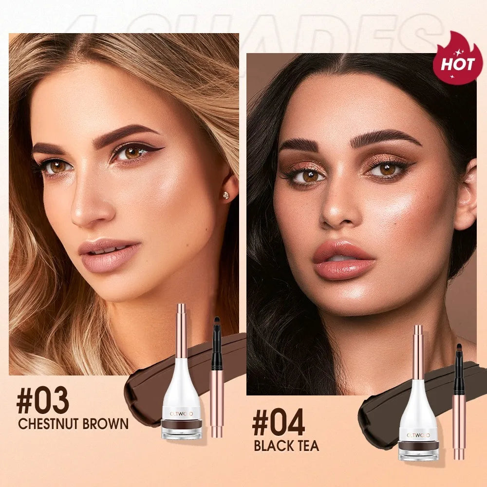 O.TWO.O Eyebrow Pomade Brow Natural Waterproof Creamy Texture Highly Tint Eyebrow Gel Double Use For Eyeliner Beauty Makeup