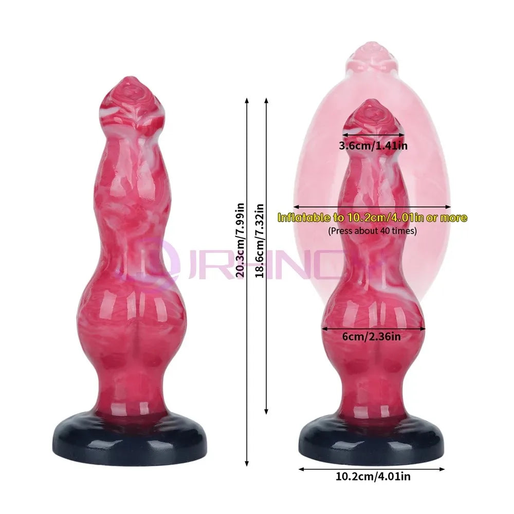 Dog Knot anal Dildos inflatable Buttplug max 11cm huge anal dilation plug sex toys for women men BDSM G-Spot Prostate Massage