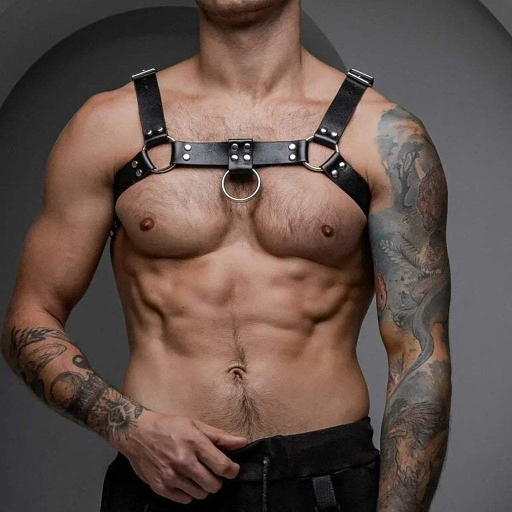 Men Harness Pu Leather Chest Harness Body Bondage lingerie Adult Sex Belt Erotic Costume Accessorie Fetish Gay Adjustable Sexual