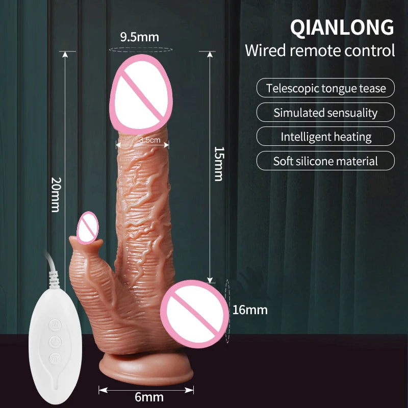 Realistic Dildo Telescopic Swing Heating Vibrator for Women Clitoris Vaginal G Spot Stimulation Massager Adult Pleasure Sex Toy