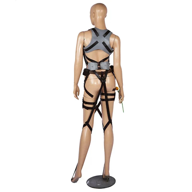 Attack on Titan Cosplay Shingeki no Kyojin Mikasa Ackerman Cosplay Costume Jacket Shawl Belt Suit Leather Shorts Full Sets