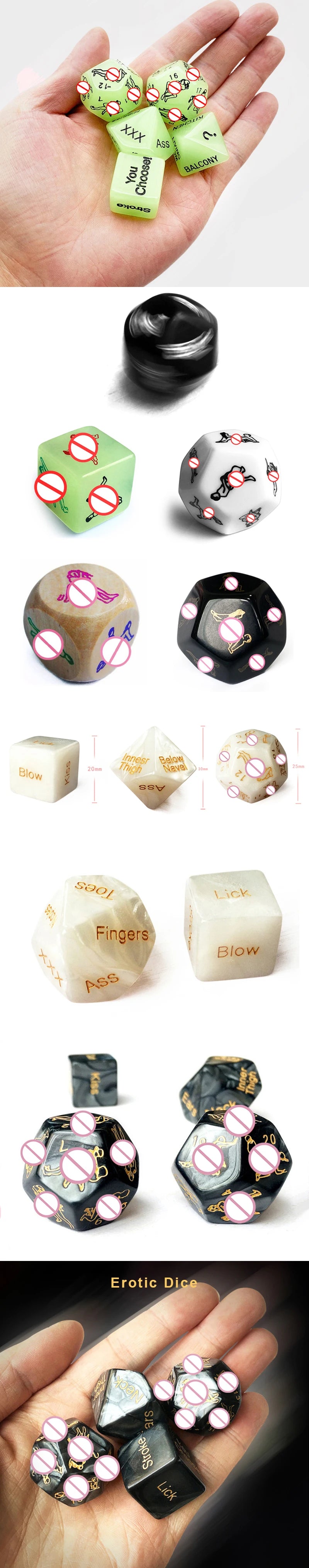 Sex Toys For Couples Luminous Sexual Posture Dice Set Bdsm Erotic Fetish Intimate Games Gear Adult Supplies Exotic Accessories