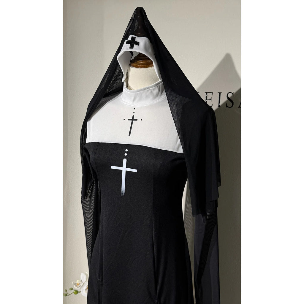 Cute Women Anime Nun Costume Cosplay Shows Outfit Sexy Ladies Halloween Performance Fancy Dress Up Sister Cos Uniform