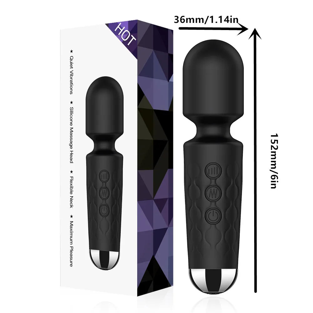 Powerful Clitoris & G-Spot Vibrator - USB Rechargeable AV Massager, Sexual Wellness Erotic Sex Toy for Women, Adult Product