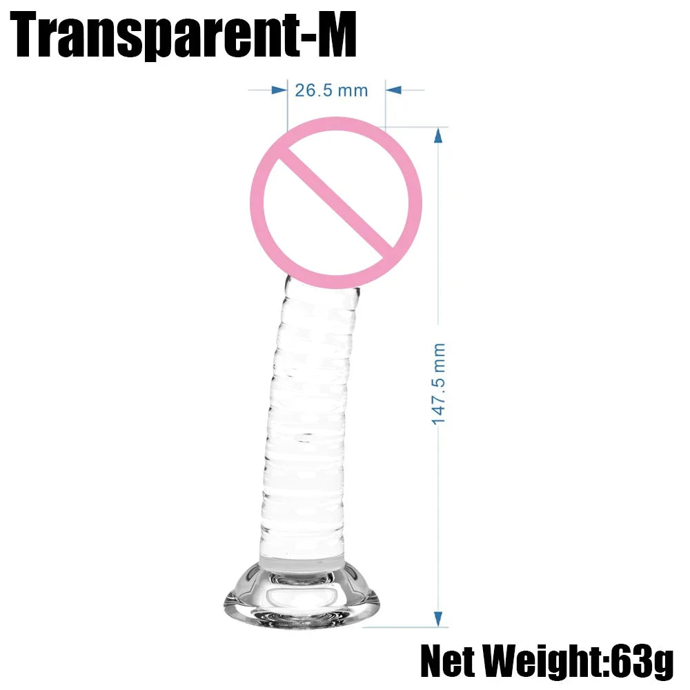 Realistic Dildos For Women No Vibrator Sex Toys Couples Crystal Jelly Mini Penis Vagina Anal Butt Plug Female Masturbation 4Size