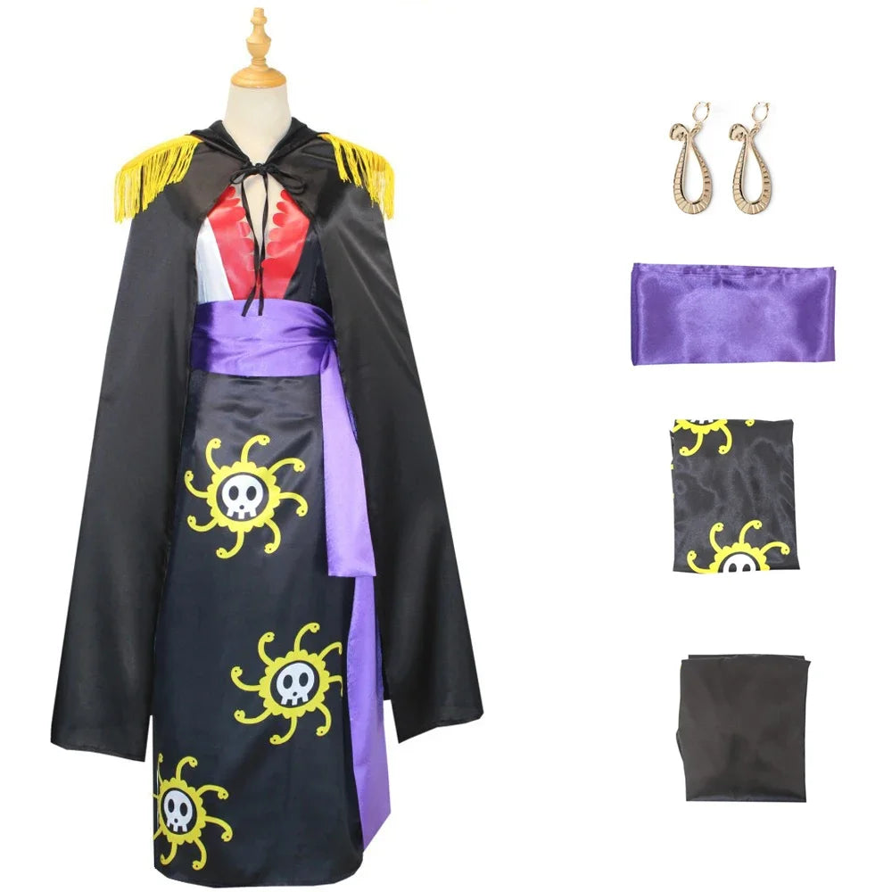 Anime Boa Hancock Cosplay avec cape Boa robe Costume marin Costume Boa Hancock Cosplay Costume taille personnalisée robe no