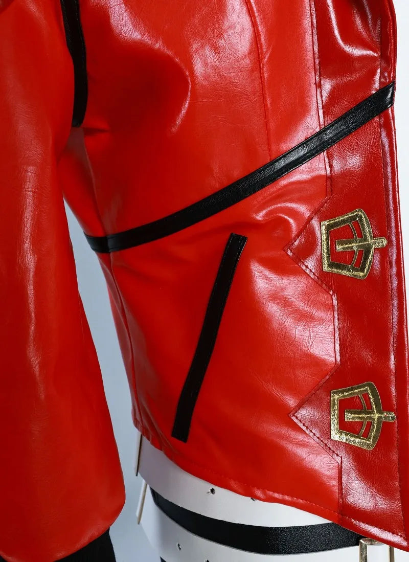 Vi Acrane Cosplay Costume Game Arcane Vi Red Wig Leather Jacket Halloween Carnival Outfits Vi Shoes Boots