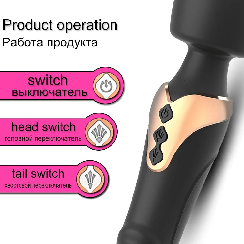 Vibrator Powerful Dildos Dual Motor Silicone Large Size Wand G-spot Massager For Couple Clitoris Stimulator For Adults Sex Toy