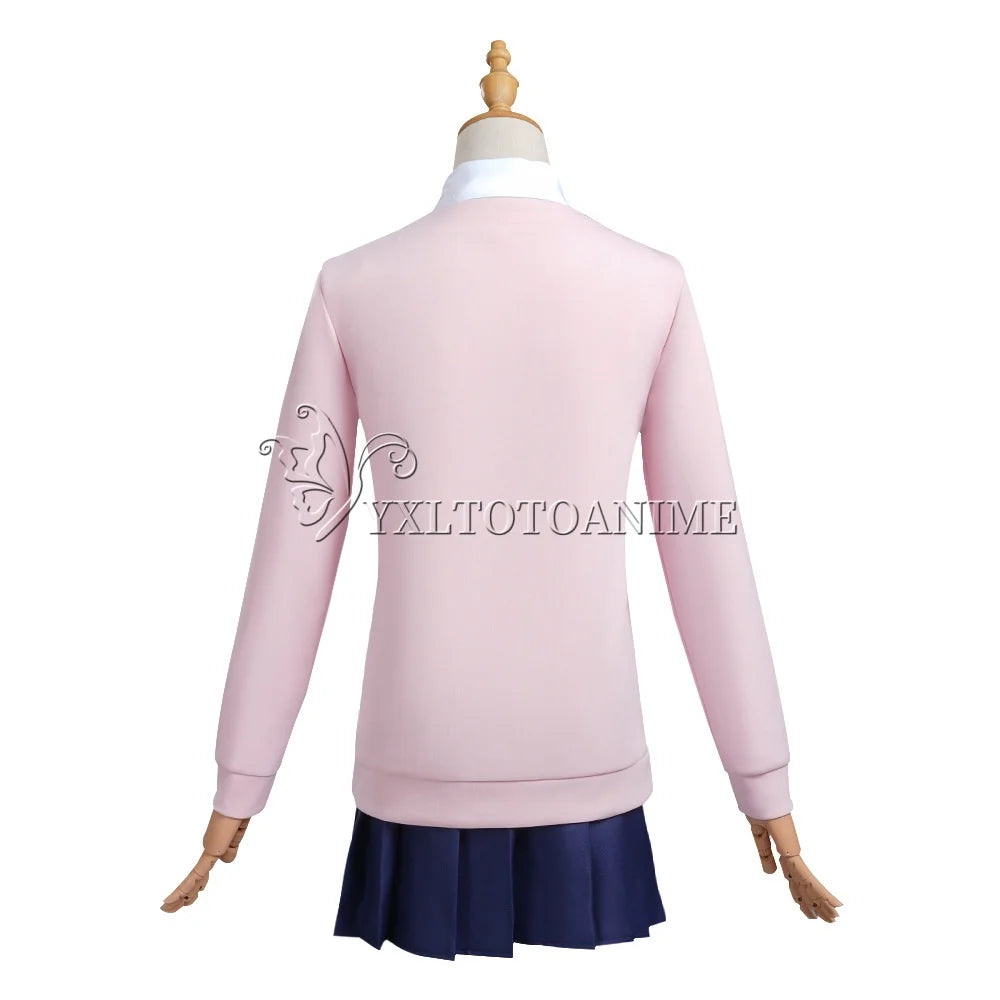 Momo Ayase Cosplay Costume Wig Anime Dandadan Dress Skirt School Uniform Earrings Choker Halloween Party for Girls Women