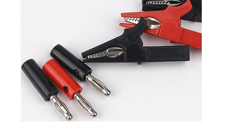 4Pcs/Set 55mm Alligator Clip Banana Plug Test Probes with 4mm Banana Plug Cable Clips for Electrical testing Accessories