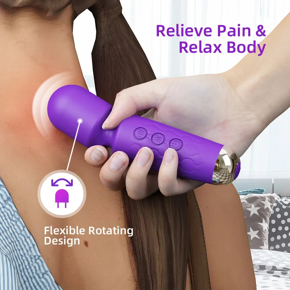 Powerful Clitoris & G-Spot Vibrator - USB Rechargeable AV Massager, Sexual Wellness Erotic Sex Toy for Women, Adult Product