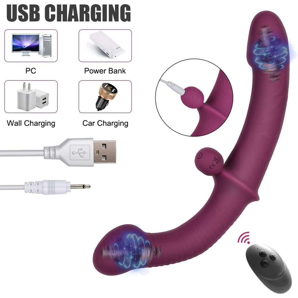 Two Dildos Panties Vibrator For Women Lesbian Clit Vaginal Anal Plug Men Butt Dilator Big Artificial Penis Erotic Sex Toy Couple