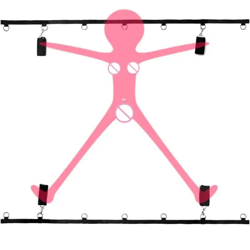 Bed Restraint Set Couple Sex Toys Bondage Handcuff Kit Adult Game Tool 18+ Erotic Tie Downs Arm Ankle Eyeblinder Flirting Sextoy
