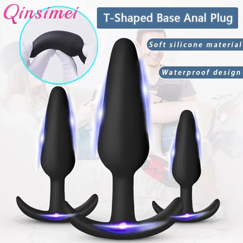 Silicone anal plug safety Dildo vibrator sex toy men and women anal massager buttocks plug intimate products adult homosexual pr