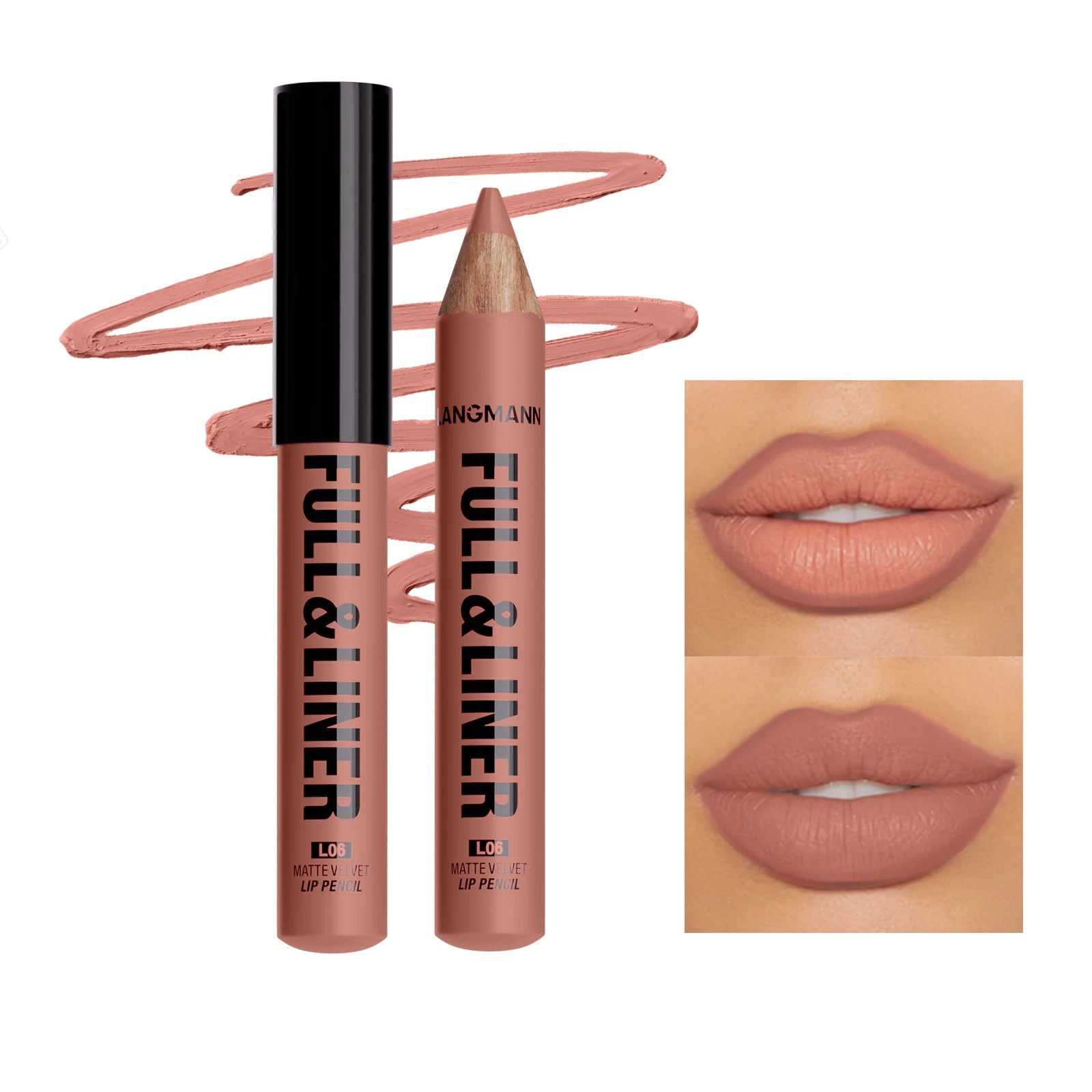 Wooden Matte Brown Lip Liner Pencil 12 Colors Velvet Nude Pink Lipstick Pencil Lasting Soft Smooth Lipliner Outline Lips Contour