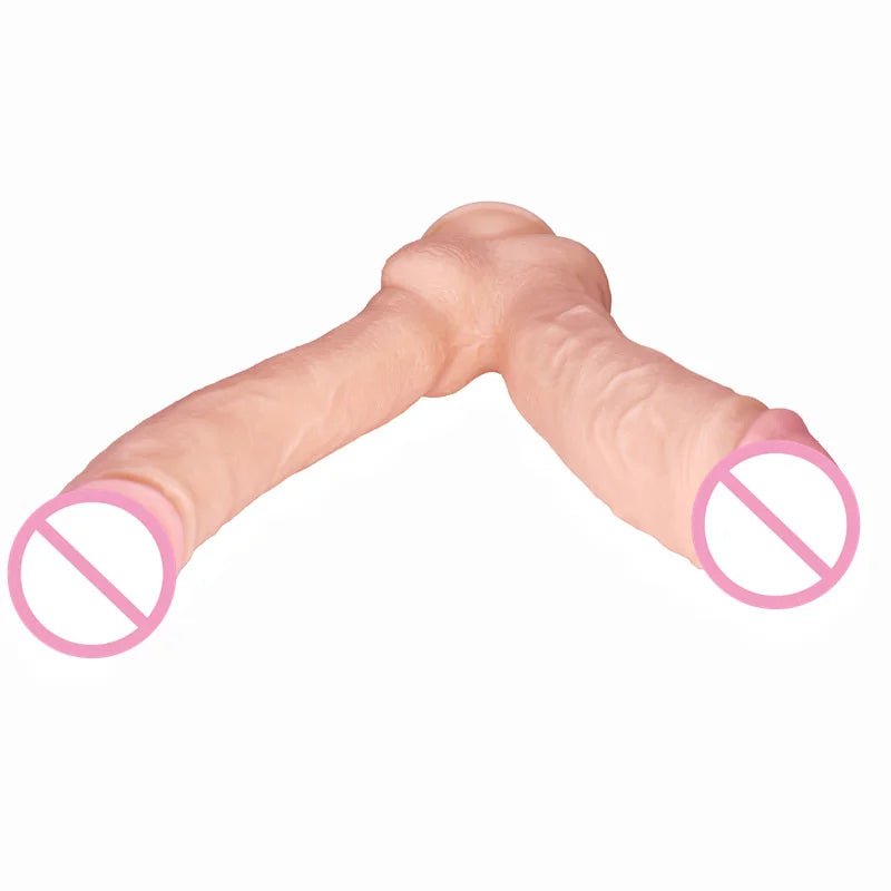 Huge Double Headed Dildos Big Butt Plug Phallus Penetration Vagina and Anus Skin Feel Penis Anal Sex Toys for Women Masturbation