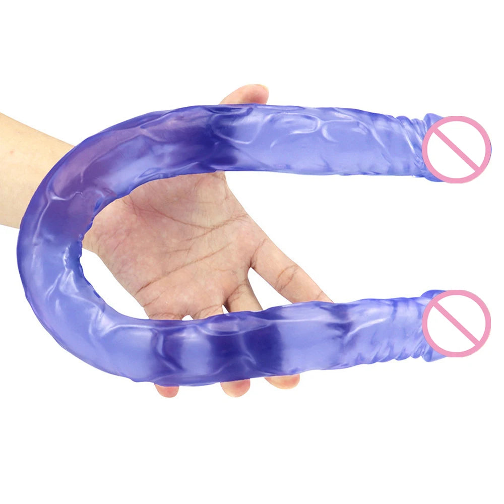 55cm Multicolor Double Head Dildo Flexible Dick Soft Big Penis Vagina Orgasm G-spot Stimulator Anal Sex Toys For Lesbian And Gay