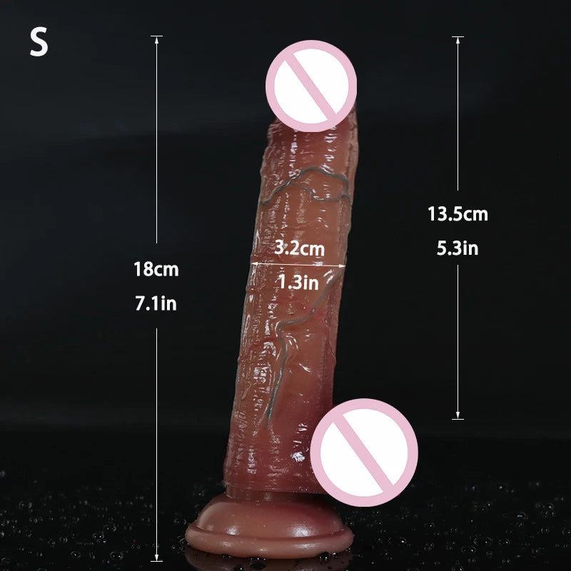 Realistic Silicone Big Dildos Fake Long Dick Penis Soft Double Layer Butt Plug Adult Sex Toys For Woman Men Vagina Anal Massage