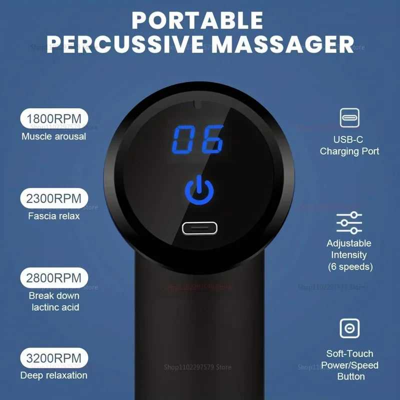 Deep Muscle Activity Electric Shock Massage Gun Neck Waist and Back Exclusive Physical Therapy Tool for Fitness Muscle Recovery