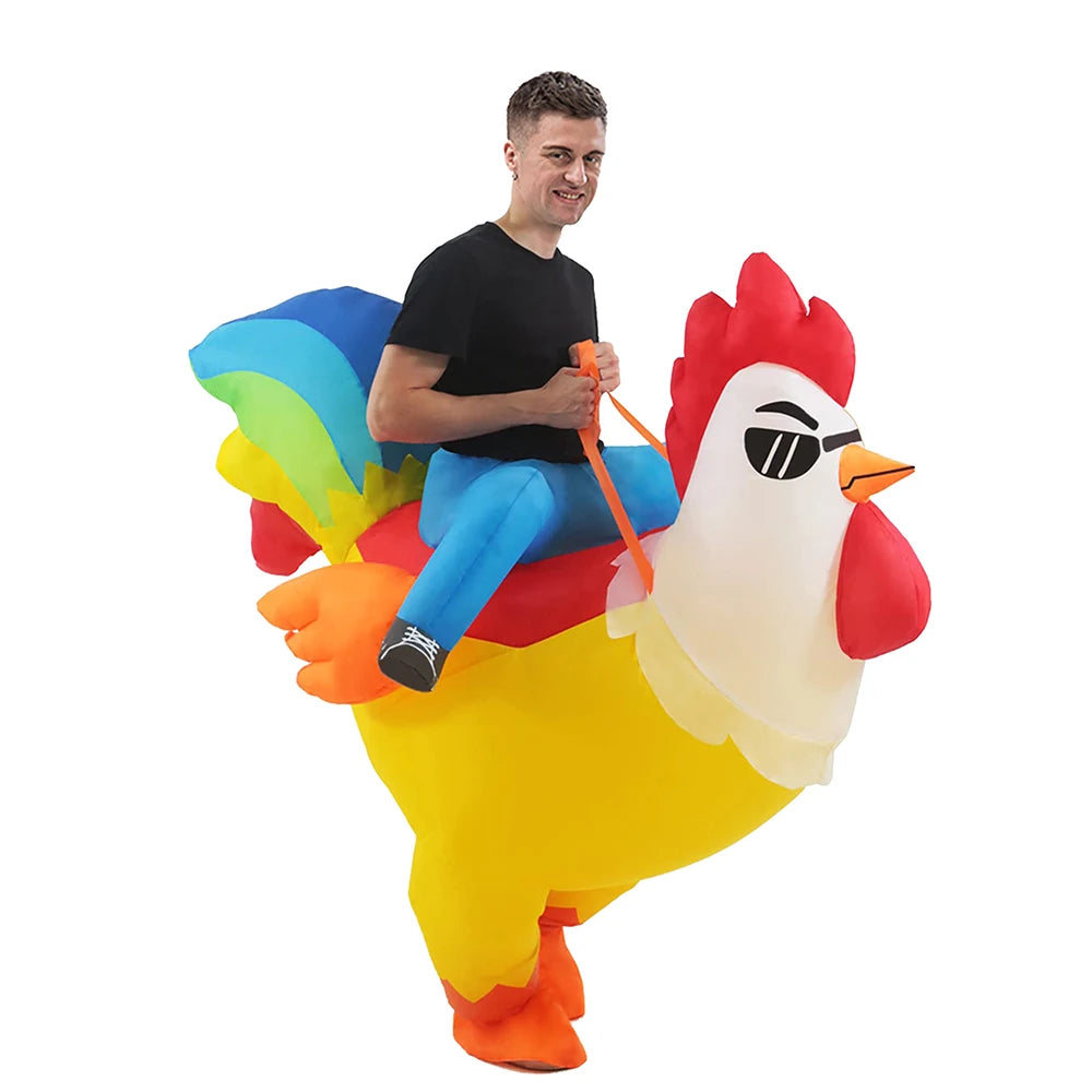 Halloween Costume Colorful Rooster Inflatable Costume Holiday Party Cosplay Cosplay Props Animal Performance Costume