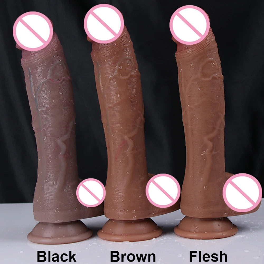 Super Long Realistic Dildo Soft Big Penis Silicone No Vibrators Lesbian Strapon Vagin Anal Sting Sex Toys For Womans Maturbators