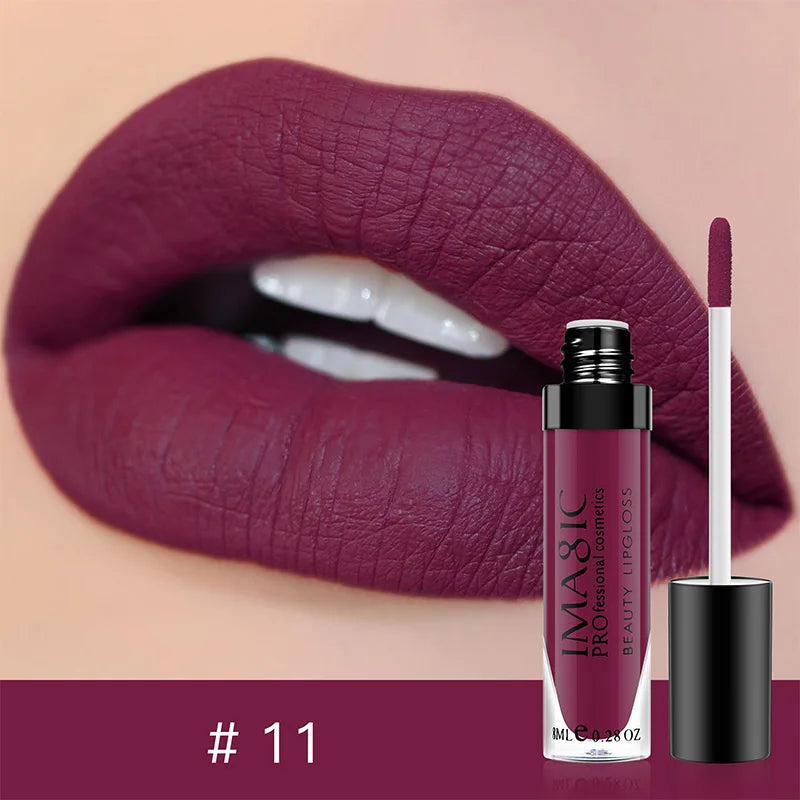 IMAGIC 1pcs matte  Sexy 28 color Matte Lipstick lipgloss Waterproof Long Lasting Gloss Beauty makeup lip gloss fashion lip