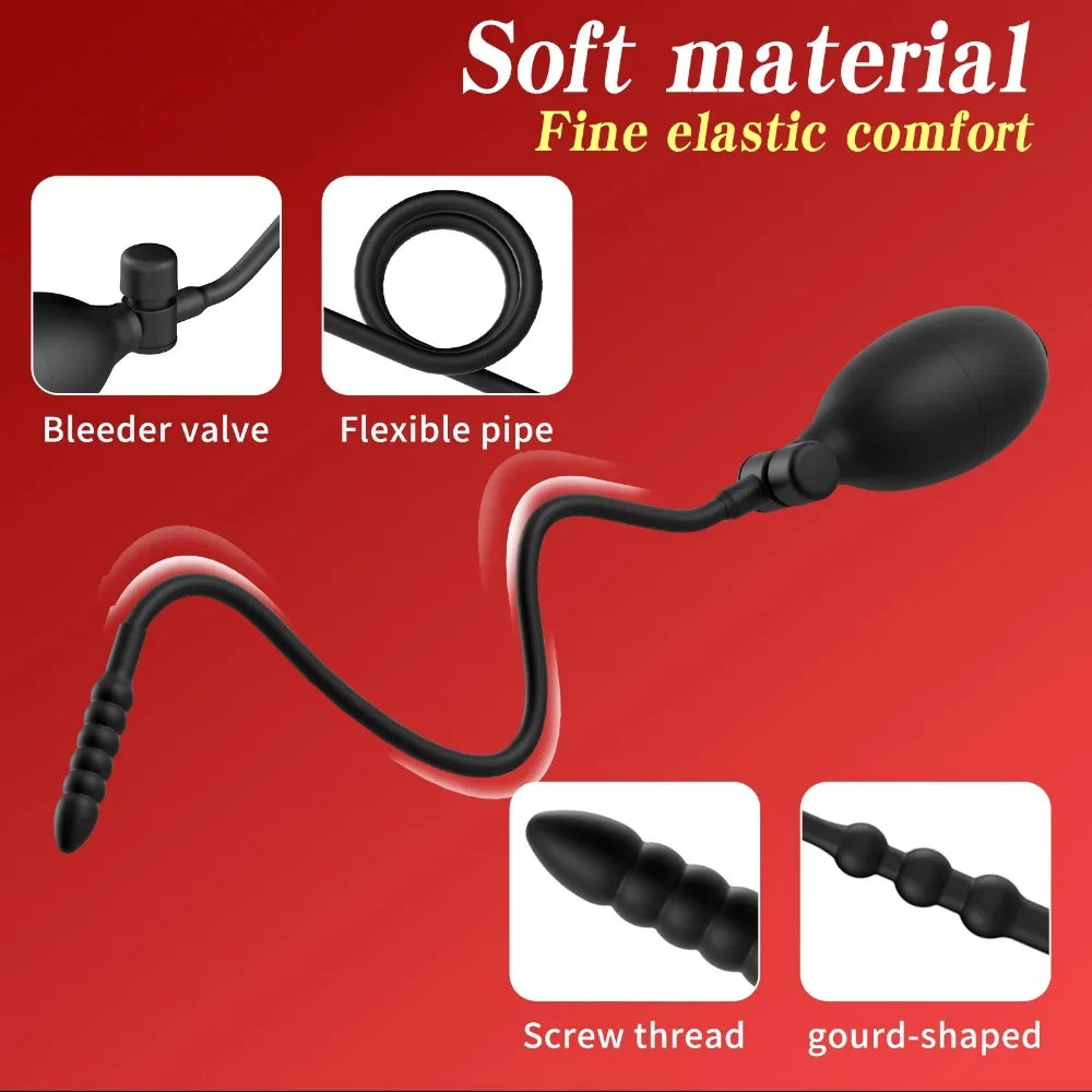 Inflatable anal plug: adult female vaginal and anal dilators, prostate massagers, giant beads, inflation tools, new anal toys