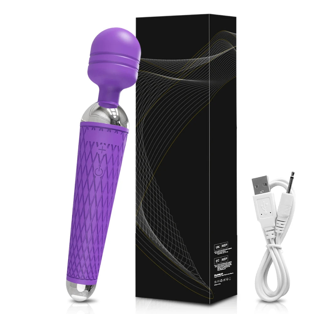 Powerful Clitoris Dildo Vibrator Erotic Sex Toys for Women 20 Patterns Vibration Magic Wand G-spot Massager Female Masturbator