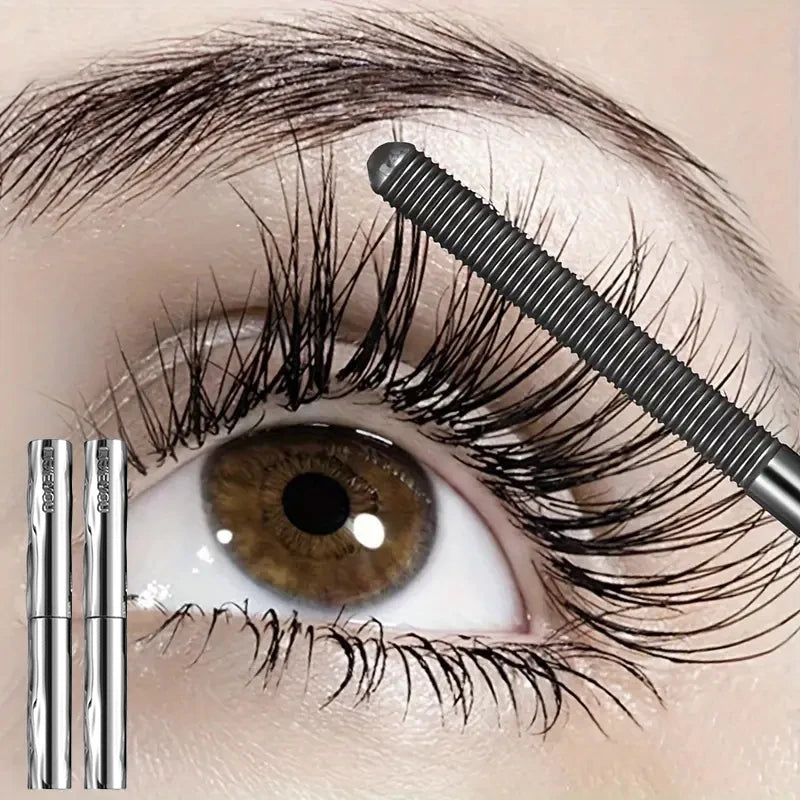 1/2pcs Steel Tube Mascara - Fiber Volumizing Mascara Eye Makeup,Dense Lash Application,Longlasting Wear for Parties Festivals