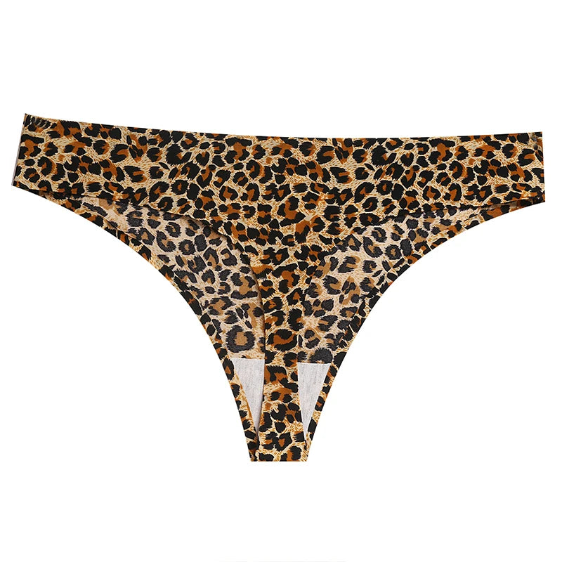 TrowBridge 6PCS/Set Women's Panties Fashion Leopard Thongs Woman Seamless Underwear Sexy Lingerie Soft Cozy G-Strings Hot T-Back