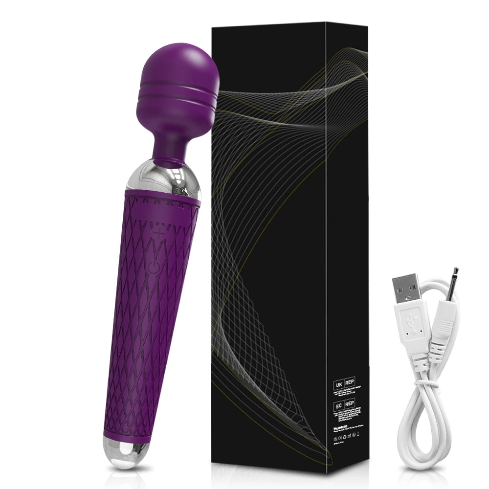 Powerful Clitoris Dildo Vibrator Erotic Sex Toys for Women 20 Patterns Vibration Magic Wand G-spot Massager Female Masturbator
