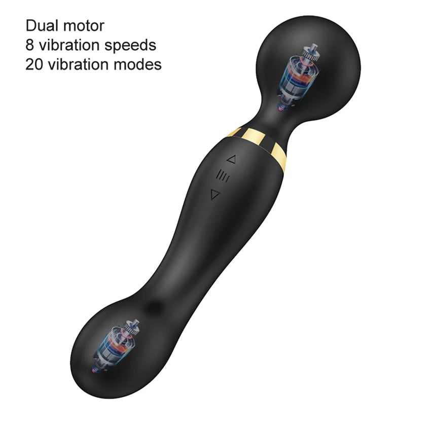 Powerful Dildos Vibrator Dual Motor Silicone Large Size Wand G-Spot Massager Sex Toy For Couple Clitoris Stimulator for Adults