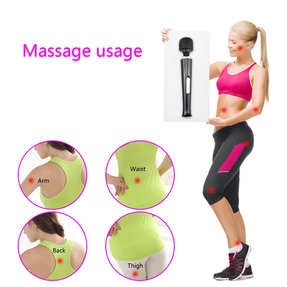 Big Powerful AV Vibrator Electric Adjustable Modes G-spot Dildo Clitoral Stimulator Body Muscle Relaxation Erotic Adult Sex Toys