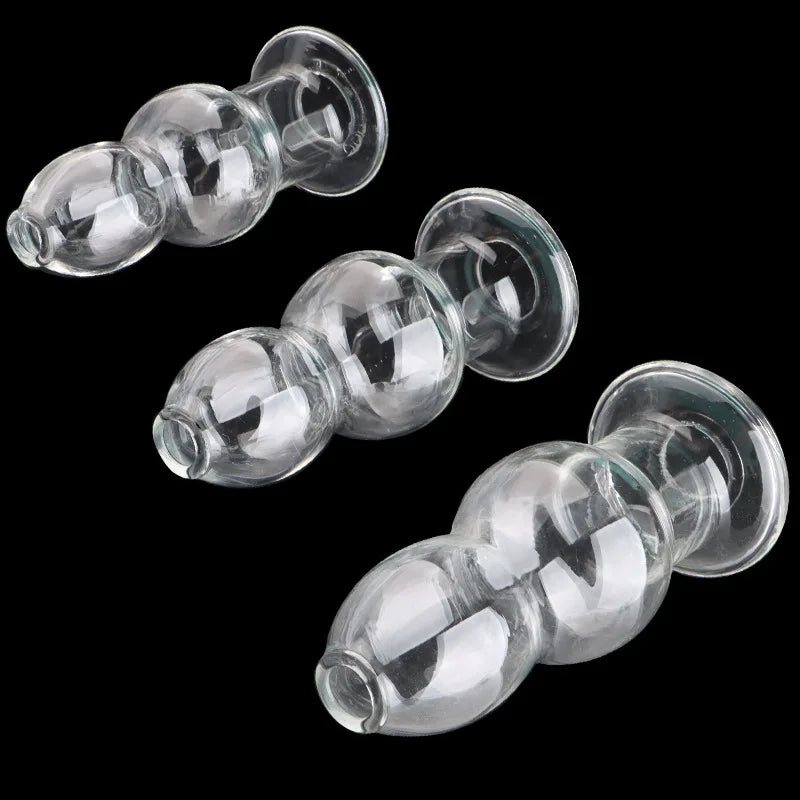 Crystal Anus Hollow Gourd Anal Plug Erotic Toys Portable Anal Cleaning Anus Washing Bidet Glass Butt Plug Adult Sex Products