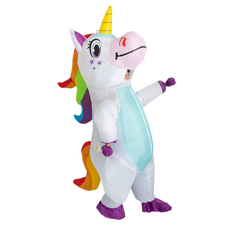 anime Inflatable Unicorn Costume Pink Full Body Unicorn Cosplay Costumes with Blower Funny Party Halloween Costume for Adult