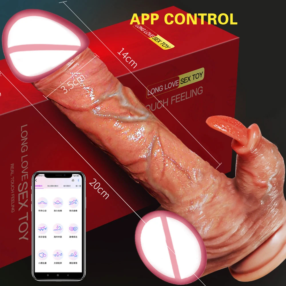Remote Control Telescopic Rotation Realistic Dildo Vibrator Adult Sex Toys for Woman Big Penis Dick Vagina Female Masturbation